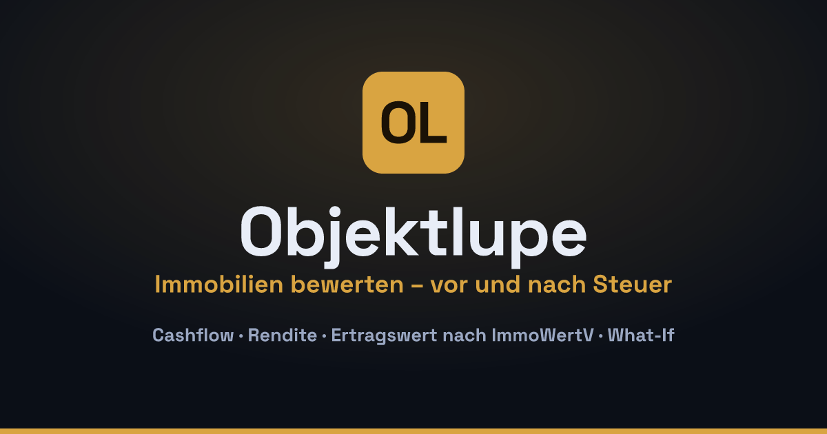 Objektlupe – Immobilien bewerten, vor und nach Steuer